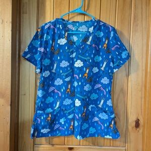 Raining Cats and Dogs Scrub Top